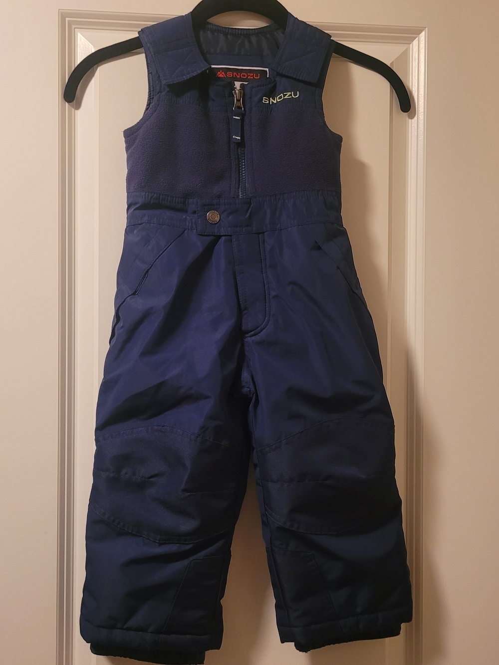 Snozu Kids Snow Bib Overalls 2T Navy Blue Fleece Lined Waterproof Snow Suit